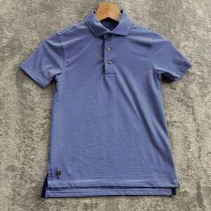 Greyson Polo Shirt Youth Boys Medium Blue Striped Golf Performance Preppy